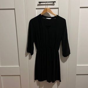 Lush Black Short Dress with Semi Sleeve